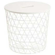 이케아 IKEA 수납테이블 화이트 지름44cm 스틸, 이미지참조