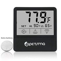 Aquarium Thermometer Digital Touch Screen Fish Tank Thermometer With Large LCD Display Stick-on Ta, 1, Black