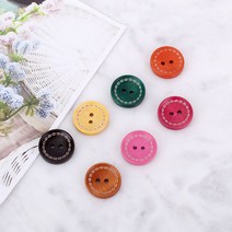 짱패브릭 NEW-20mm컬러스티치우드단추, 진핑크