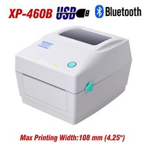 UV인쇄기크리스탈 상업용 프린팅 로고 디자인 XP-460B 열 배송 라벨 프린터 4 인치 QR 코드 스티커 인쇄 기, 02 White USB BL Port_01 EU 플러그