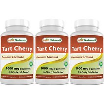 Best Naturals Tart Cherry Extract 베스트 내추럴스 타트 체리 추출물 1000mg 60비건 캡슐 3팩