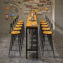 북유럽의자 의자 단철 바 테이블과 조합 로그 테이블 벽 긴 레스토랑, [09] 라운드 하이체어 높이 105cm (앉은키 75