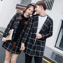가바바 커플 체크코트 데이트룩 코트 G23026
