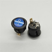 1pcs 20mm KCD1 Led 스위치 10A 12V 조명 전원 자동차 버튼 ON/OFF 3pin 라운드 로커, 05 파란 _ 02 220V