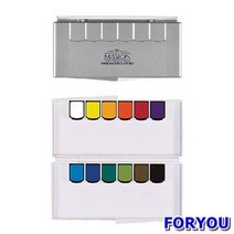 ForU680 미젤로 미션 실버클래스 고체 팬물감 12색 붓 물 파레트 고체감 캘리그라피