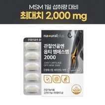 관절 연골 옵티 엠에스엠 2000 msm 아연 비타민D 60정 1개월분