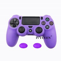 닌텐도 케이스 IVYUEEN 소니 플레이스테이션 듀얼쇼크 4 PS4 DS4 프로 슬림 컨트롤러 스킨 커버 + 엄지 그, 퍼플
