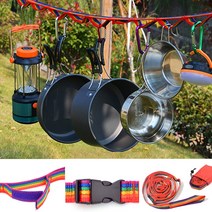 캠핑용 데이지 체인 캠핑 빨래줄, 무지개