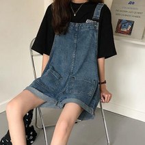 여성 귀여운 느낌 롤업 멜빵 반바지 여름 캐주얼 팬츠 반바지점프수트 여자멜빵바지 여성점프수트 청멜빵바지 데님점프수트 데님멜빵바지 멜빵바지코디 청점프슈트 멜빵반바지 청점프수트