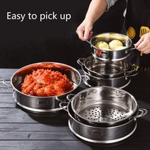 스텐 만두 기계 감자 고구마 찜기 찜솥 Universal steamer insert pans food steamer basket stainless steel steaming, 귀 포함 16cm