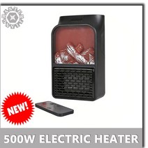 미니 인덕션 1구 캠핑 원룸 전기 벽난로 히터 500W 220V 50Hz 통나무 불꽃 효과 공기 팬 원격 제어, [02] EU plug, 02 EU plug