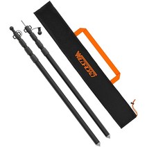 WILDROAD Tarp Poles 텐트 폴 캐노피 2.3m(8피트) 텔레스코핑 알루미늄 폴 미끄럼 방지 콘 바닥 캠핑 및 차양을 위한 휴대용 경량 장비 2개 세트 4868, Telescoping 8.3ft * 2