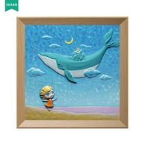 수란 3D 부조 DIY 명화 세트, 34x34cm+선물함+안료+화필x3, 하늘의 성