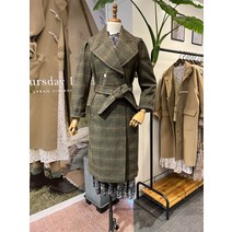 써스데이아일랜드 더블 여밈 체크 코트(T219MCT902W)(1302845)