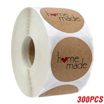 100-500pcs 빈티지 크래프트 종이 스티커 스크랩북 선물 편지지 레이블 스티커 사랑으로 수제 스티커 감사합니다, yh05-300pcs