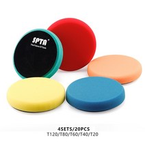 자동차광택기 폴리셔 폴리싱 광택 패드 유막제거 대량 판매 SPTA 3 RODAGA 자동차 폴리 셔를위한 플랫 라운드 버핑 키트, 54.20 Mix 색상 - 5 Inch 125mm