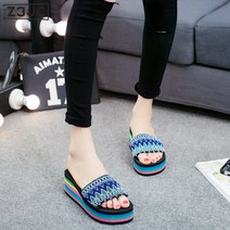 Z3JC 일자 송편 홈 통굽 웨지 슬리퍼