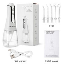 구강세정기 물치실 치간세정기 irrigator 미백 치아 물 flosser 350ml 물 탱크 청소기 치실 제트 관개 케어 워터 제트, 화이트 350ml