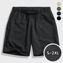 모니즈 S~2XL 여름용 시원한 린넨 라이크 스퍈 밴딩 면 반바지 빅사이즈 BPT179
