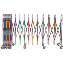 바리게이트 접이식 스텐자바라대문 공사장펜스 울타리, 브레이크가 있는 범용 휠