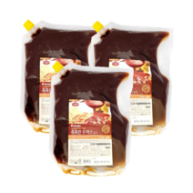 [트윈스몰] 촉촉하게 부어서 드세요 돈까스 소스 대용량 2kg 파우치팩 업소용, 3개