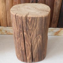 통나무 스툴 원형 오래된 원목 의자 고재, 직경17-19높이40cm
