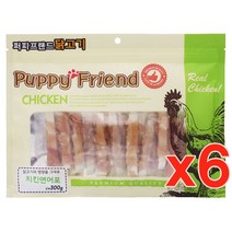 퍼피프랜드 300g 애견간식 모음 강아지간식, 치킨연어포, 6개
