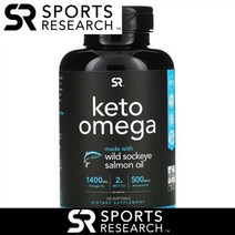 스포츠 리서치 케토 오메가 1400mg EPA DHA 인지질 아스타잔틴 아스타크잔틴 500mcg 야생 홍연어 오일 함유 120캡슐