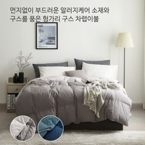 [폭스베딩] 알러지케어 헝가리 구스 차렵이불(2컬러) - 퀸, 400g, 그레이&연그레이