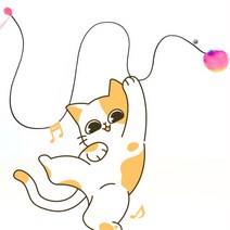 밍크무지개 스틱 낚시대 반려묘 장난감 놀이 왕깃털, 1개