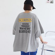 애플망고샵 빅사이즈 여성 반팔 스콜피온 빅박스티 오버핏 라운드 루즈핏 캐주얼 여름티셔츠