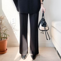 아모르데이 여성용 매직스판슬랙스 히든 밴딩 부츠컷 사계절 구김 제로 빅사이드 팬츠