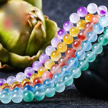 연화 천연 백옥 컬러 6종 원석재료 6mm 81012mm 1줄, 빨강