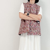 레트로 면누빔 조끼