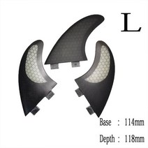 서핑보드 BiLong FCS-3-Fin S M 대형 서핑 보드 지느러미 트라이 핀 액세서리 탄소 섬유, [18] Dark Gray