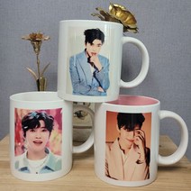 임영웅 포토머그컵 굿즈제작 기념일 생일선물 답례품, 디자인11, 핑크