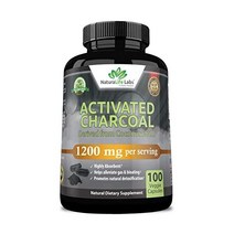 활성탄 차콜 100캡슐 - 1200 mg 고흡수성 가스 완화 및 배부품 코코넛 껍질에서 추출한 천연 해독 촉진 - 1회 제공량당 - 100 비건 캡슐