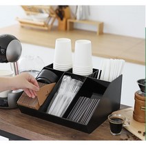 무인카페 탕비실 빨대 종이컵 수납정리함 자취용 원룸용 매장용 야외파티용 편한세척