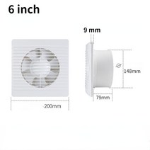 4 "6" 8 "배기 팬 화장실 강력한 음소거 배기 팬 가정용, 02 6 inch_03 UK