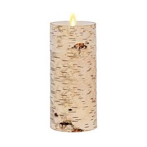 Luminara 진짜 자작나무 껍질로 감싼 불꽃 없는 캔들 기둥 - 움직이는 LED 배터리 작동 조명 무향 리모컨 별도 판매(8 3 x 21 6cm(3 25 8 5인치)), 3.25 x 8.5-inch