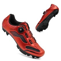 CAICHEN 타보루 자전거신발 남여공용 평페달용신발 로드용 MTB용 클릿슈즈 사이클 라이딩 T15, MTB용 레드, 240