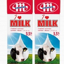 믈레코비타 신선한 칼슘 멸균 우유 12개 1000ml 1L 폴란드산