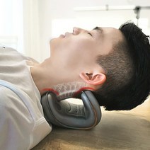 목 스트레칭 견인기 거북목 일자목 교정 기구 경추 베개, 그레이