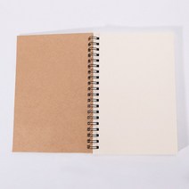 업무용 명품 가죽 다이어리 스케치북 일기 그리기 그림 낙서 작은 12*18 소프트 커버 빈 종이 노트북 메모, 04 Khaki-White Inner