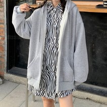 여성 후드 집업 기모 루즈핏 빅사이즈 맨투맨 가디건