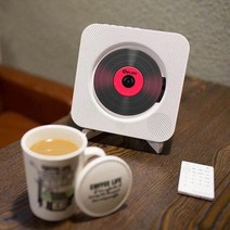 cd플레이어 벽걸이 휴대용 벽 장착형 cd 플레이어 서라운드 사운드 fm 라디오 블루투스 usb mp3 디스크 휴대용 음악, 우리와 함께 흰색 플러그