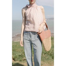 Baiwife 시폰 민소매 체크 셔츠