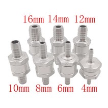 스윙체크밸브 7 크기 실버 밸브 알루미늄 합금 연료 비 반환 체크 밸브 4mm/6mm/8mm/10mm/12mm/14mm/16mm, 02 6mm