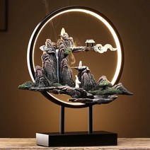 인센스 챔버 쳄버 인센스홀더 명상 불교 향 LED 무드등 향로 받침, 흘러내림 + 향 + 손수 만든 꽃