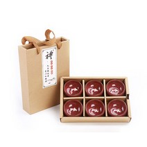 중국다도세트 전통찻잔 다기세트 선물 패키지 6 개 3D 황금 물고기 중국 차 컵 세트 쿵푸 딱딱 유약 여행, 08 H